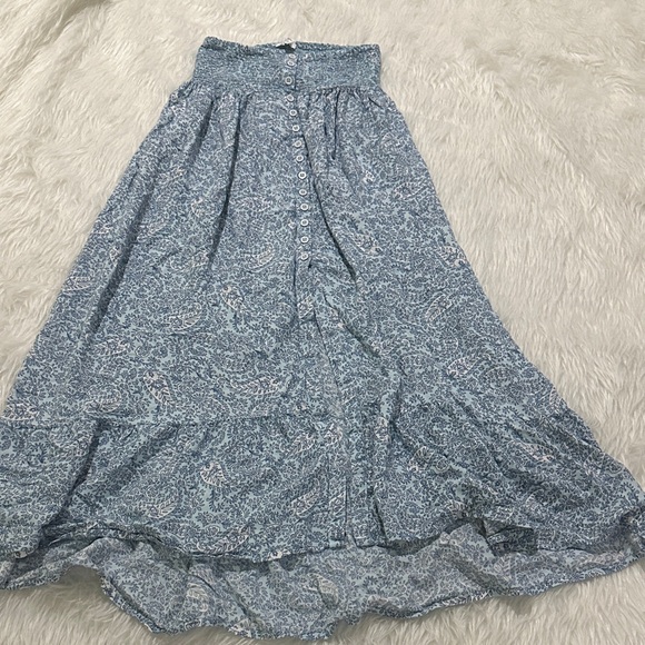 Patrons of Peace High Low Blue Paisley Skirt - Picture 1 of 7